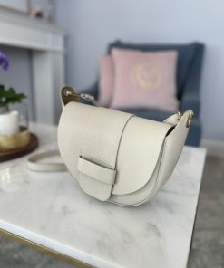 Skórzana torebka CARLA/ jasny beż