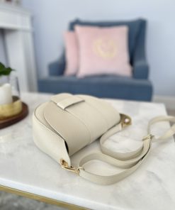 Alternative view of Skórzana torebka CARLA/ jasny beż