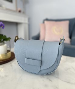 Skórzana torebka CARLA/ błękit