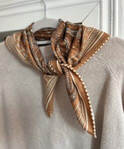 APASZKA JEDWAB / WEŁNA- GOLD&CYNAMON