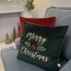 Poduszka welurowa MERRY CHRISTMAS/ SZLACHETNA ZIELEŃ