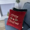Poduszka welurowa MERRY CHRISTMAS/ SZLACHETNA CZERWIEŃ