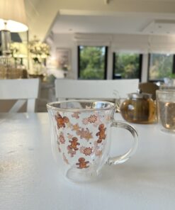 Termiczne kubki XL do kawy/kakao PIERNIKOWY LUDZIK- komplet 2 szt