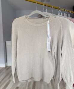 Sweter AMELIA LONG PETIT baby alpaca/ bardzo jasny beż