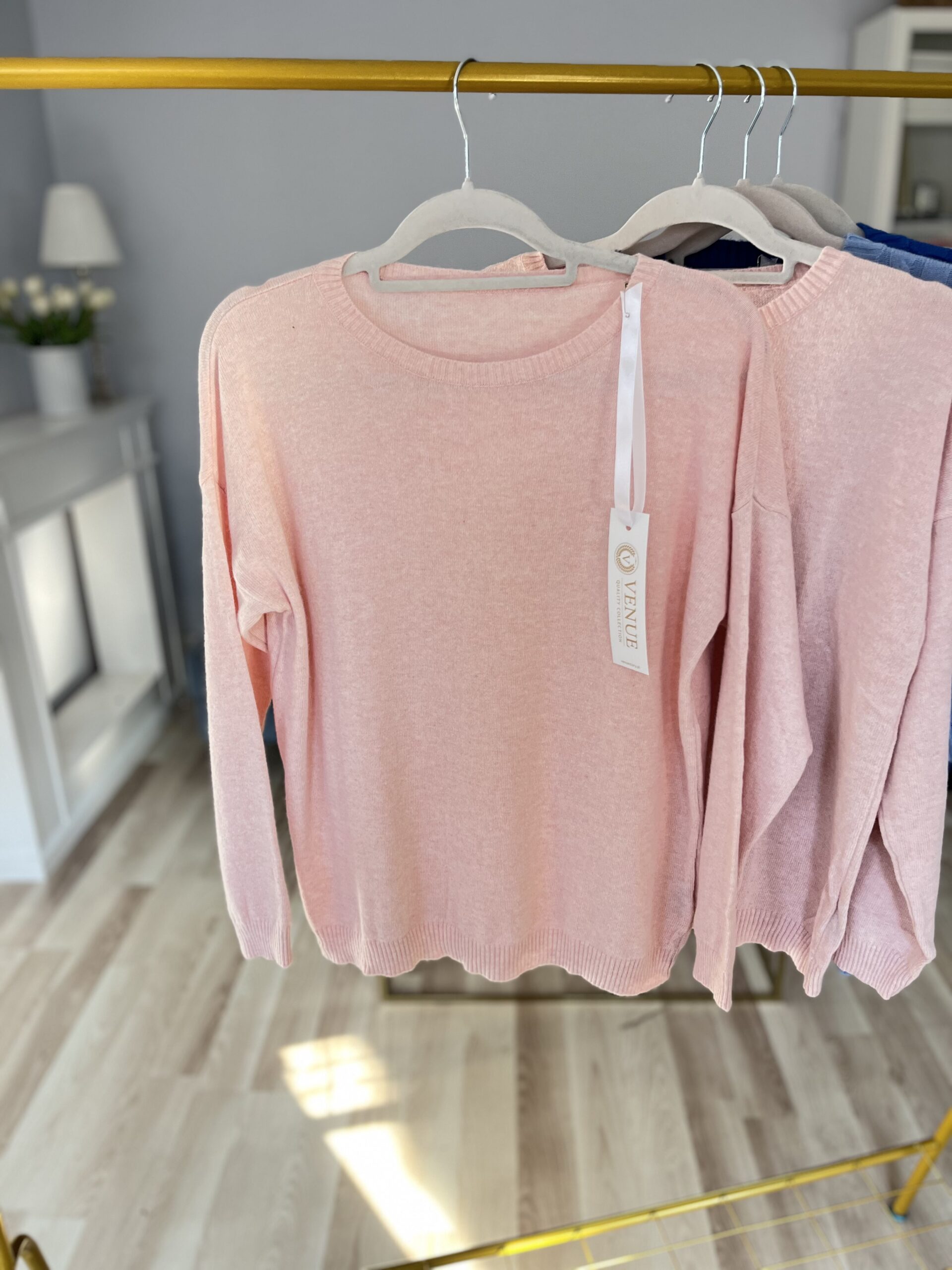 Sweter BASIC KASZMIR/ jasny pastelowy róż