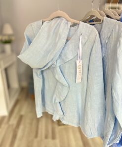 Alternative view of Koszula lniana COCO / błękit