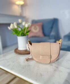 Skórzana torebka CARLA/ pudrowy róż