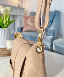 Alternative view of Skórzana torebka CARLA/ pudrowy róż