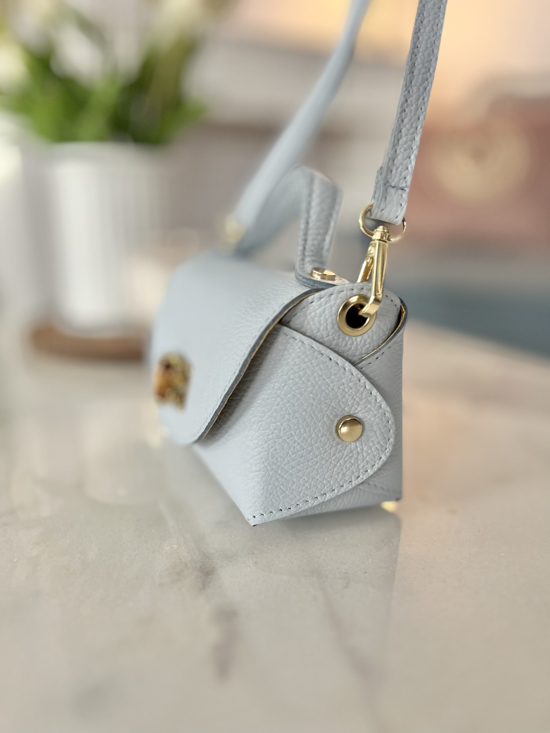 Skórzana torebka MIU/ błękit - obrazek 3