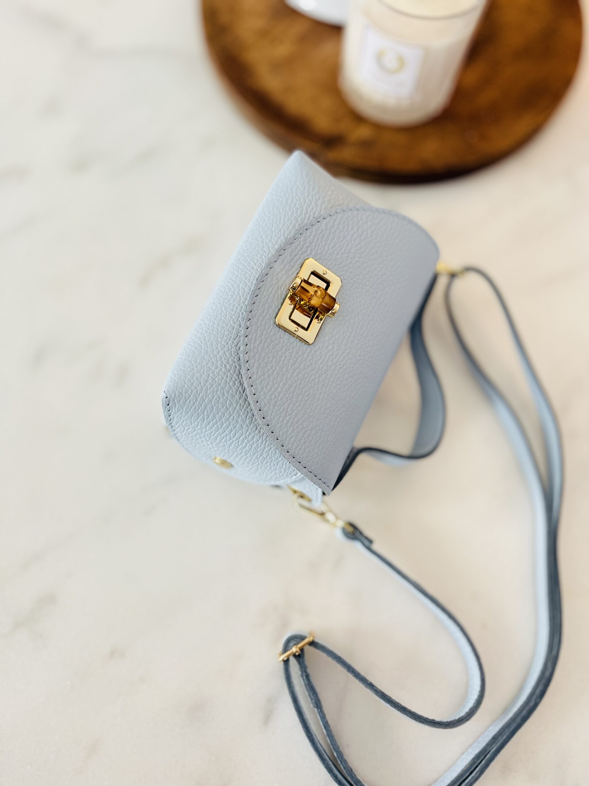 Skórzana torebka MIU/ błękit - obrazek 4