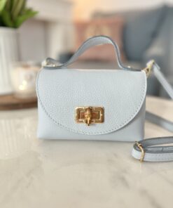 Alternative view of Skórzana torebka MIU/ błękit