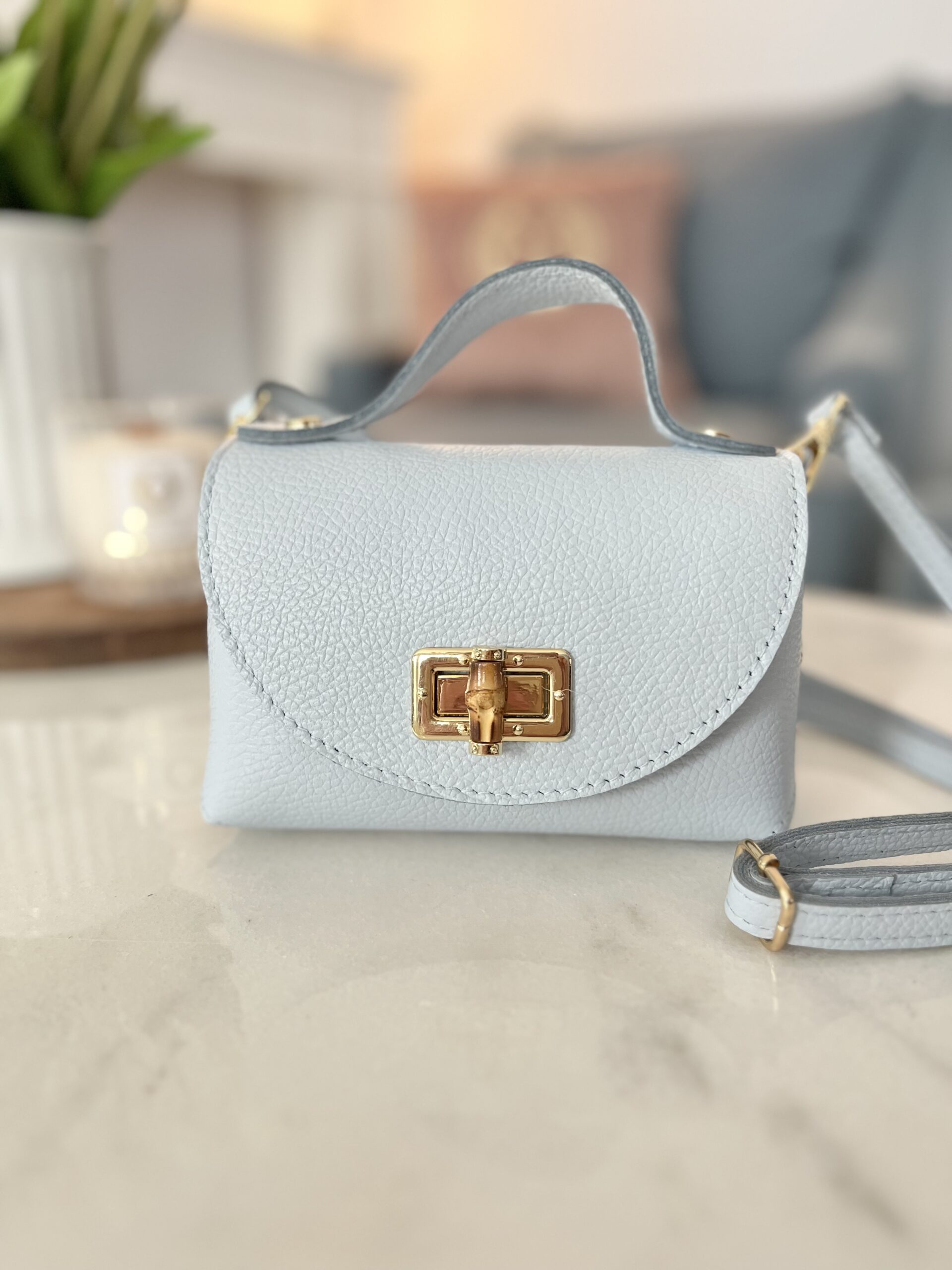 Skórzana torebka MIU/ błękit - obrazek 2