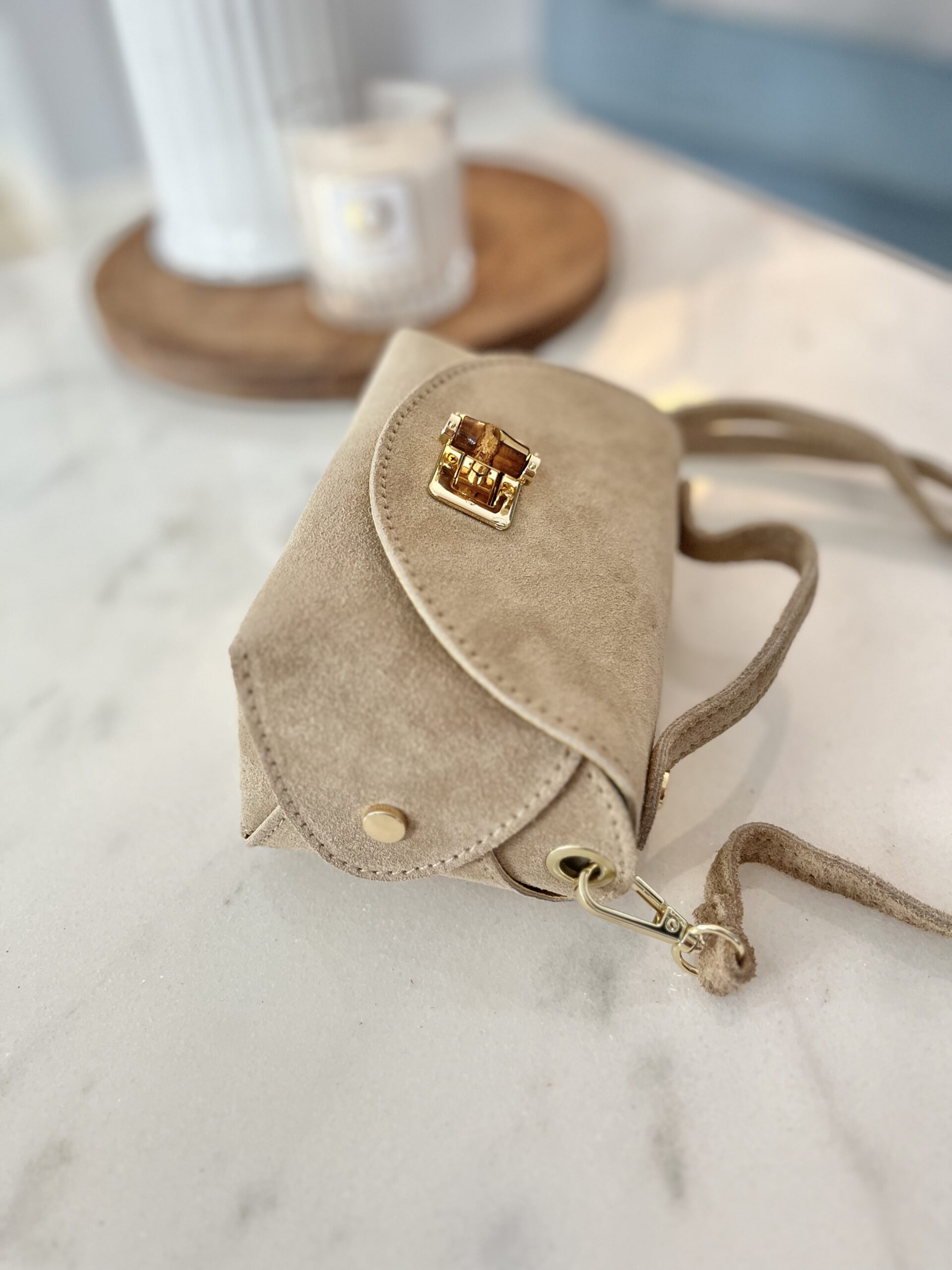 Zamszowa torebka MIU/ szlachetny beż - obrazek 2