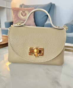 Alternative view of Skórzana torebka MIU/ szlachetny beż