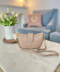 Skórzana torebka SISI/ pudrowy róż