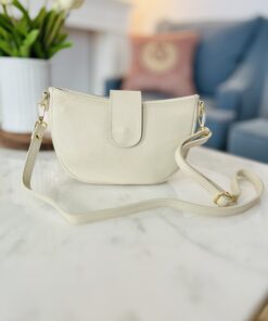 Skórzana torebka SISI/ bardzo jasny beż