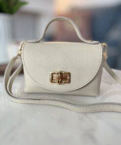 Alternative view of Skórzana torebka MIU/ bardzo jasny beż