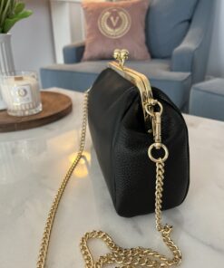 Skórzana torebka LINDA/ klasyczna czerń