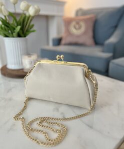 Alternative view of Skórzana torebka LINDA/ bardzo jasny beż