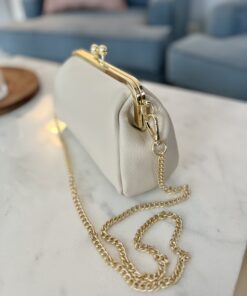 Skórzana torebka LINDA/ bardzo jasny beż