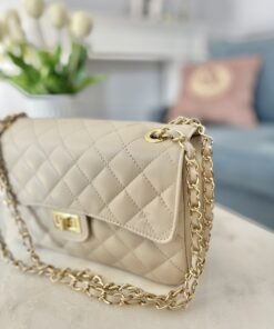 Alternative view of Skórzana torebka DIANA/ bardzo jasny beż