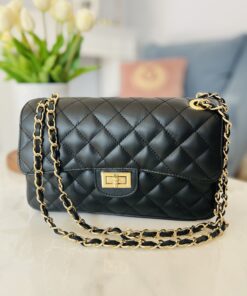 Skórzana torebka DIANA/ klasyczna czerń