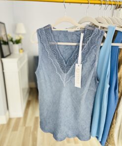 TOP lniany VIVIEN/ jeans