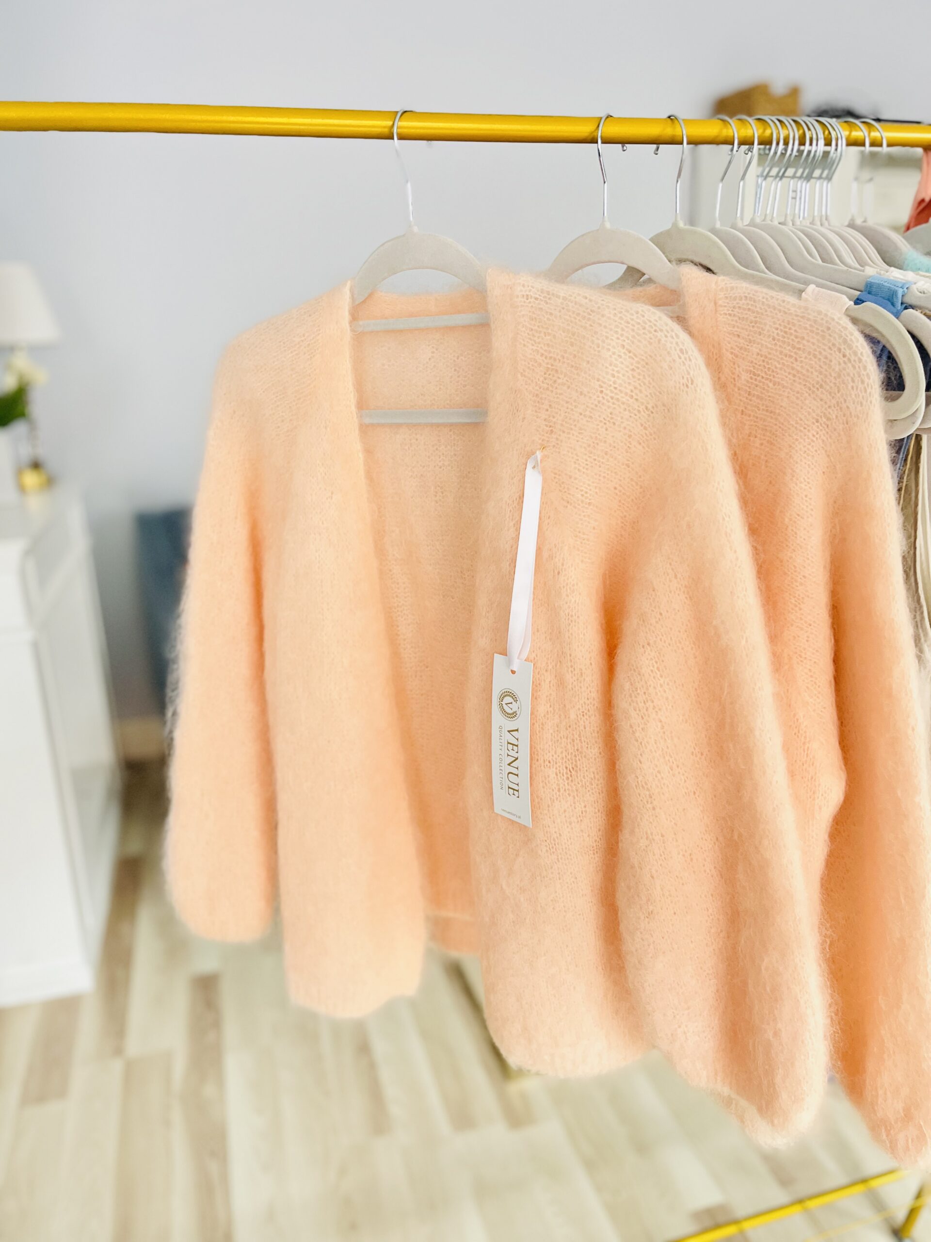 Sweter SOFIA kardigan kid moher/ jasny koral