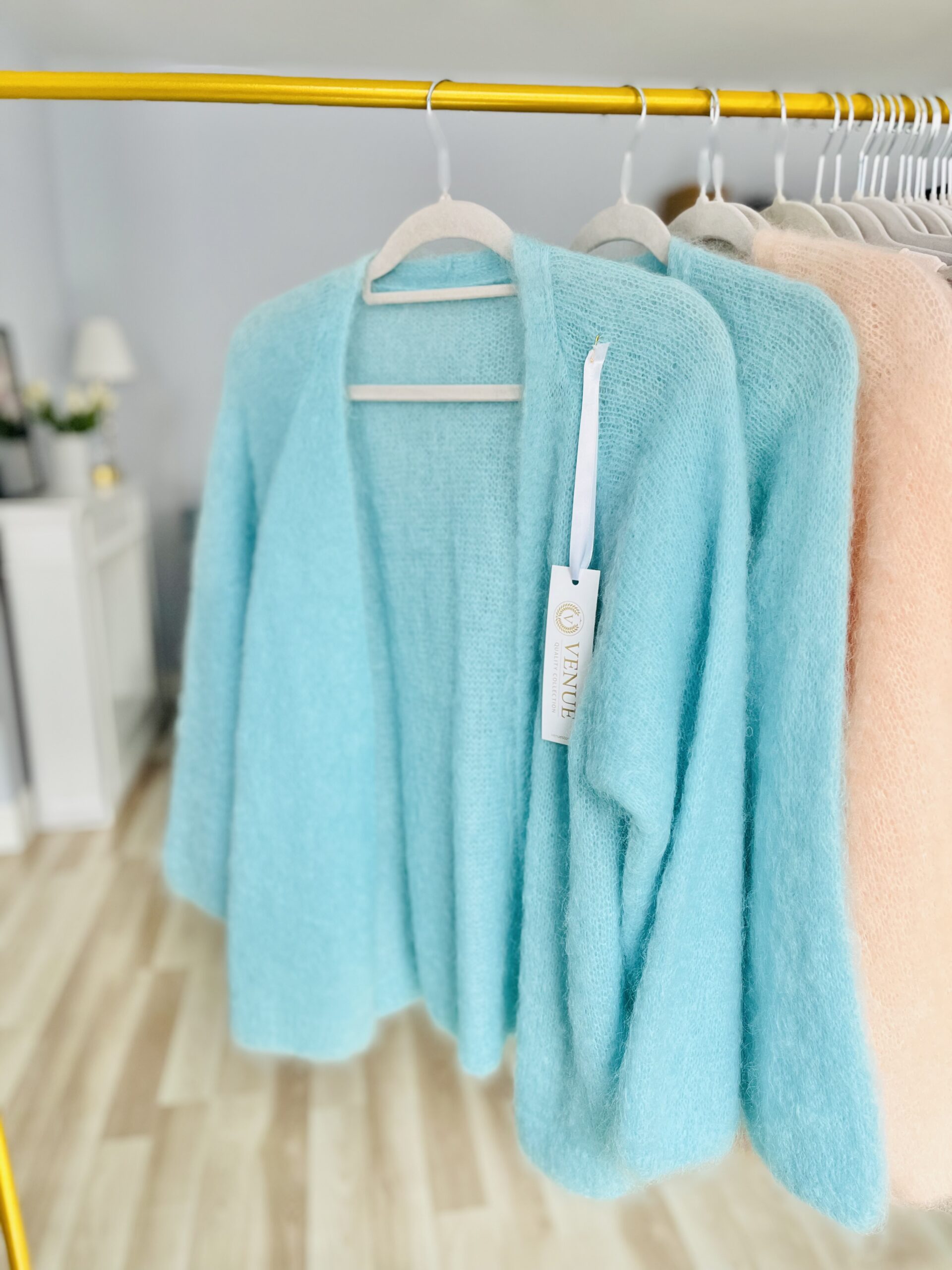 Sweter SOFIA kardigan kid moher/ letni turkus
