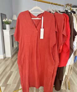 SUKIENKA lniana VIVIEN II/ ceglany