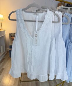 TOP lniany COCO/ biel