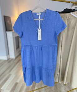 SUKIENKA lniana SUMMER/ chabrowy