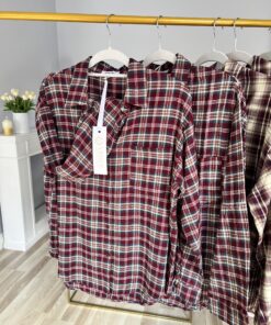 Koszula 100% bawełna/ granat+burgund L/XL