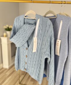 Kardigan 100% bawełna HAMPTON/ błękit