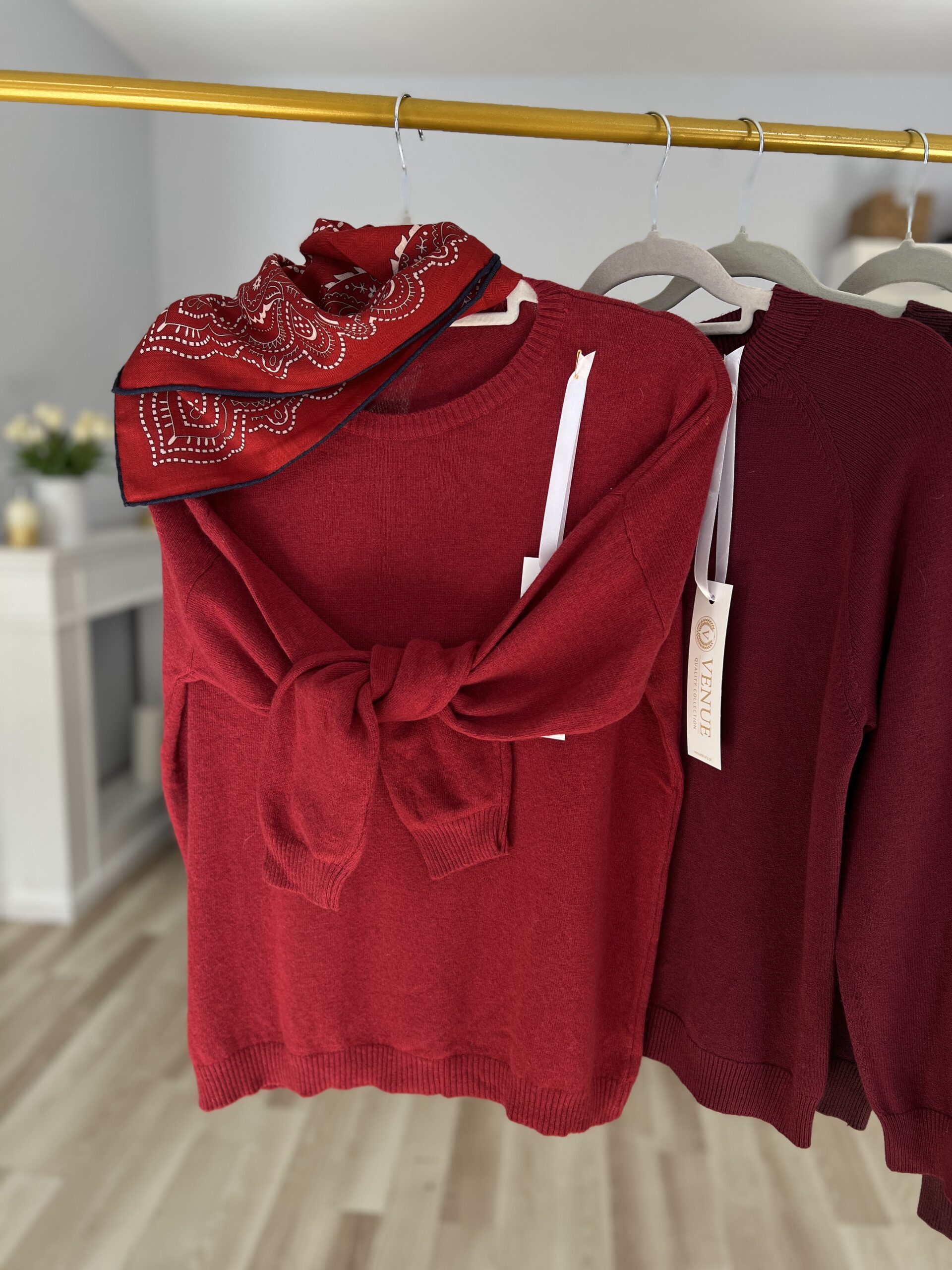Sweter BASIC KASZMIR/ winny burgund - obrazek 2