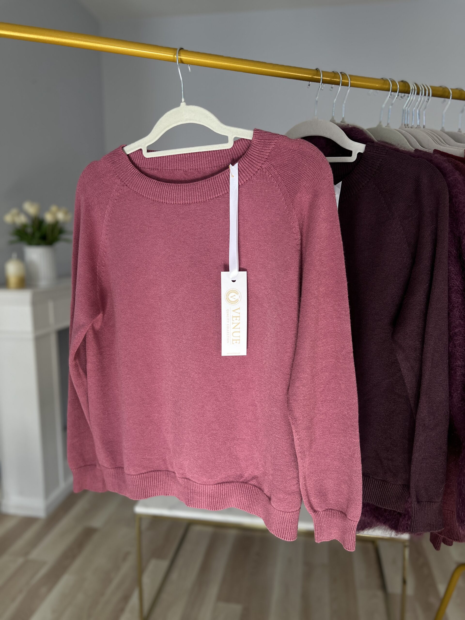 Sweter MIA/ zgaszona jasna jagoda