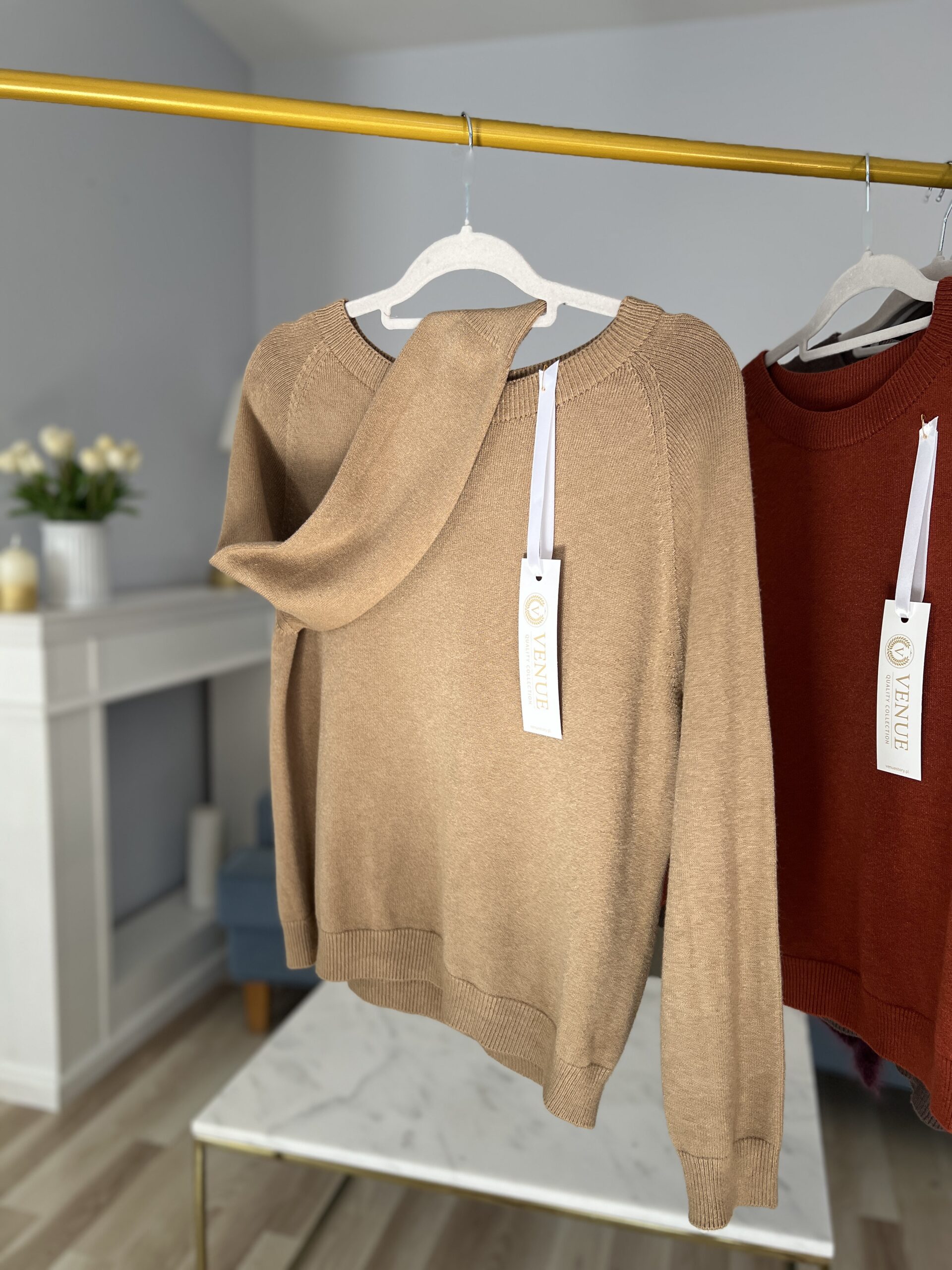 Sweter MIA/ camelowy beż