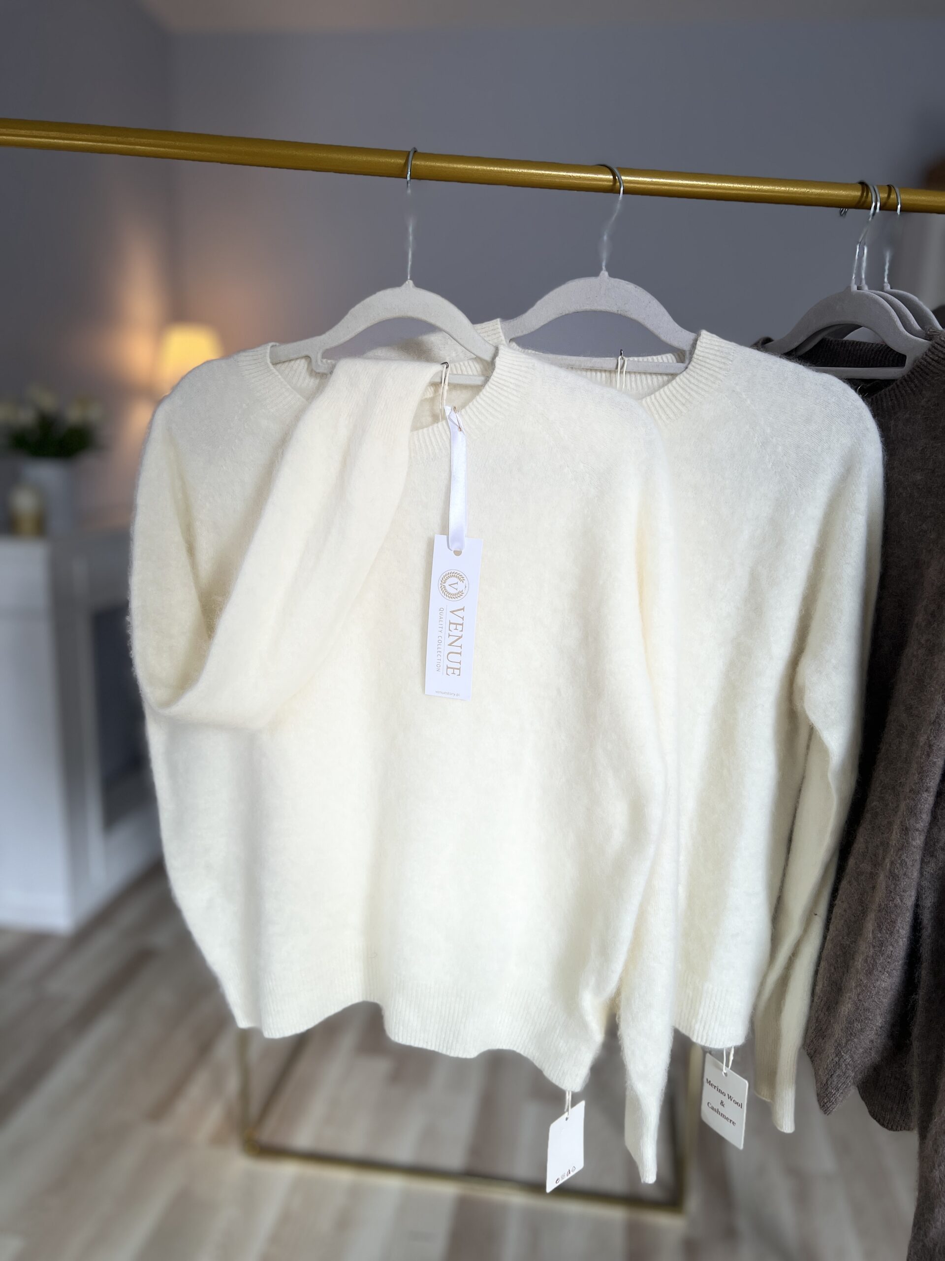 Pulower IVA -merino/kaszmir/jedwab ELEGANCKIE ECRU