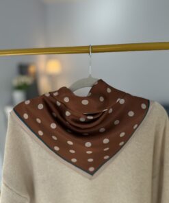 APASZKA JEDWAB 100% RETRO DOTS