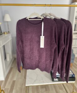 Pulower IVA -merino/kaszmir/jedwab  BAKŁAŻAN